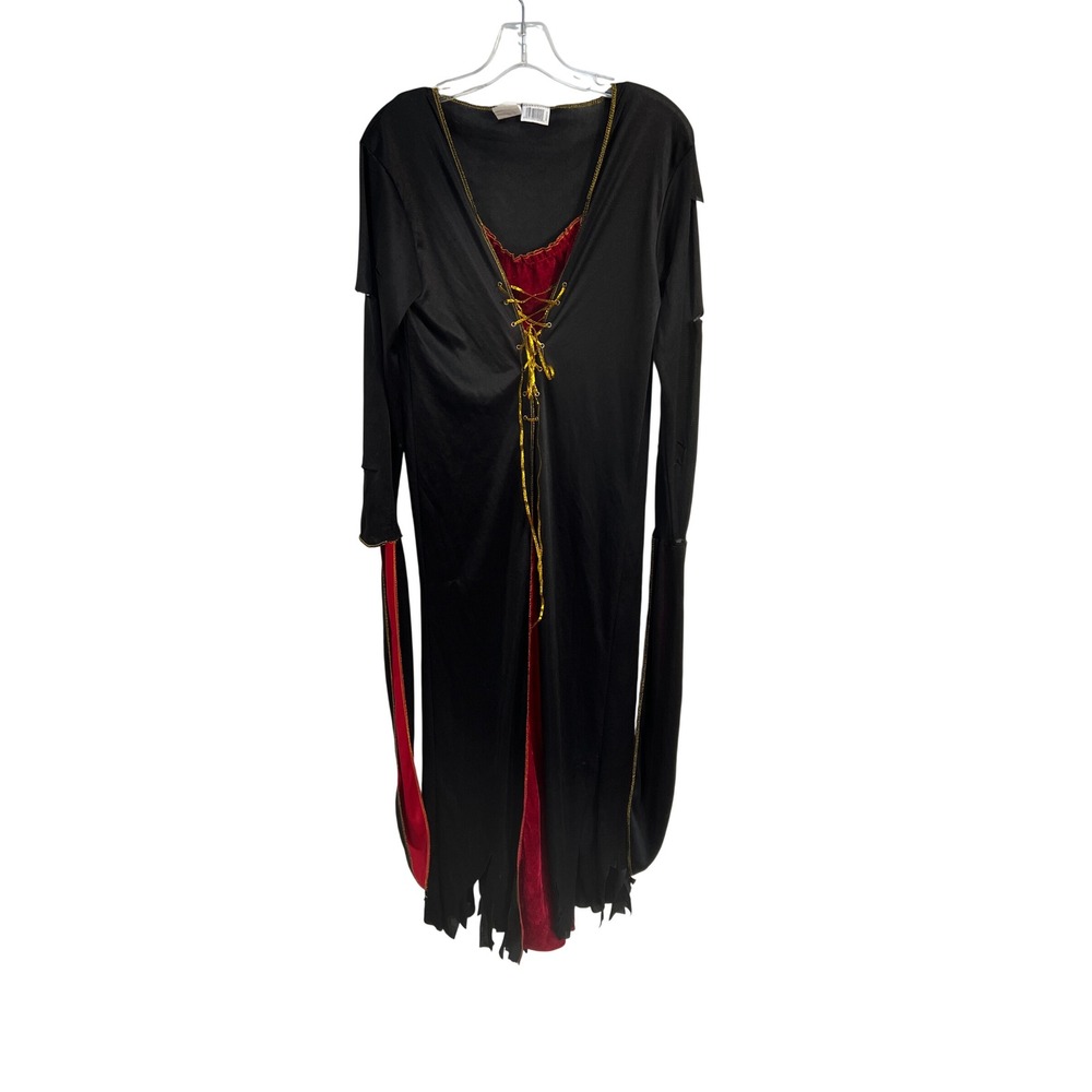 Fun World Womens Gothic Vampire Black Red Lace Up Costume Gown Small Medium